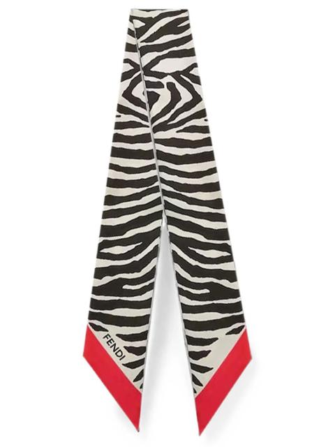 FENDI Silk scarf with tiger animalier print