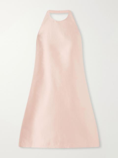 self-portrait Pleated taffeta mini dress Pink