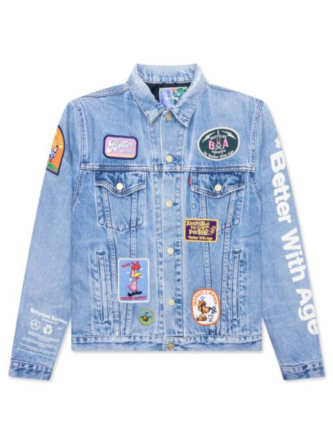 *Better With Age CHARLATAN REVERSIBLE DENIM/BASEBALL JACKET - INDIGO