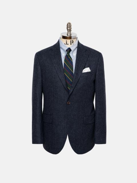 J. PRESS MADE-IN-CANADA BLUE HERRINGBONE PURE CASHMERE SPORT COAT