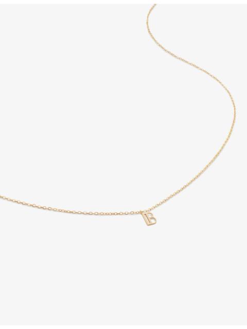 MONICA VINADER Small letter B 14ct yellow-gold pendant necklace