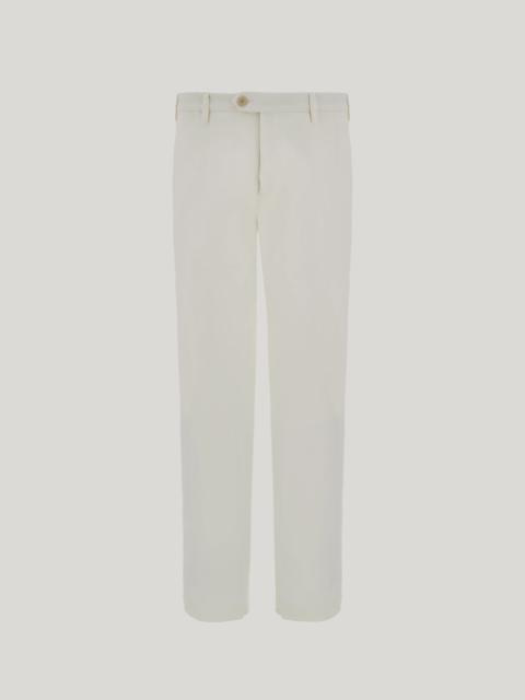 Canali WHITE COTTON AND CASHMERE GABARDINE REGULAR-FIT CHINOS