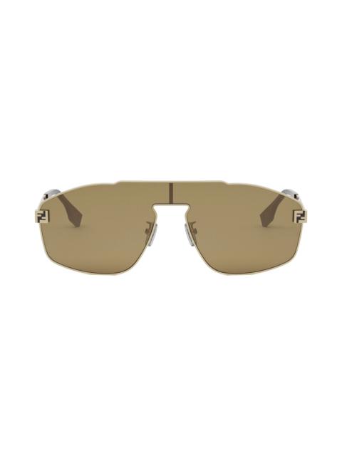 'Fendi Sky Mask Sunglasses in Gold /Brown