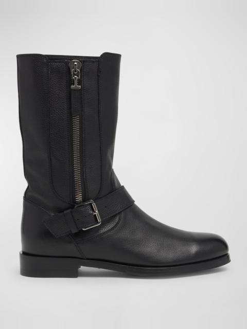 TOM FORD Leather Buckle Zip Biker Boots
