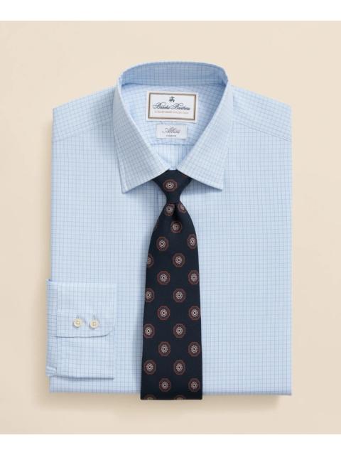 Brooks Brothers Brooks Brothers X Thomas Mason® Cotton English Collar, Windowpane Dress Shirt