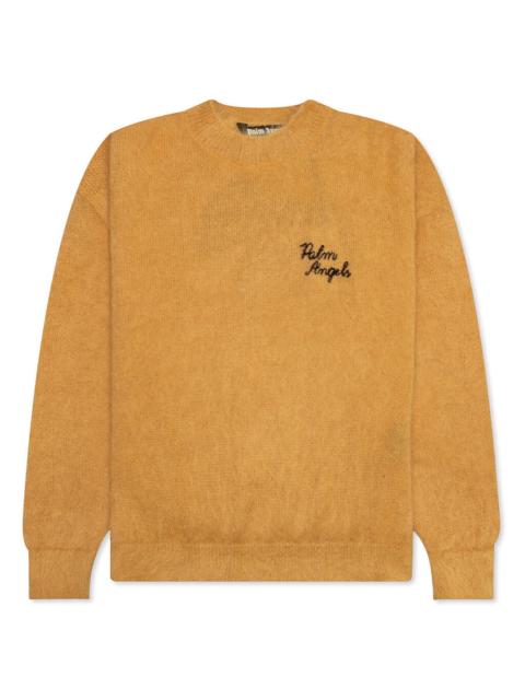 Palm Angels The Palm Intarsia Crewneck Sweater Yellow