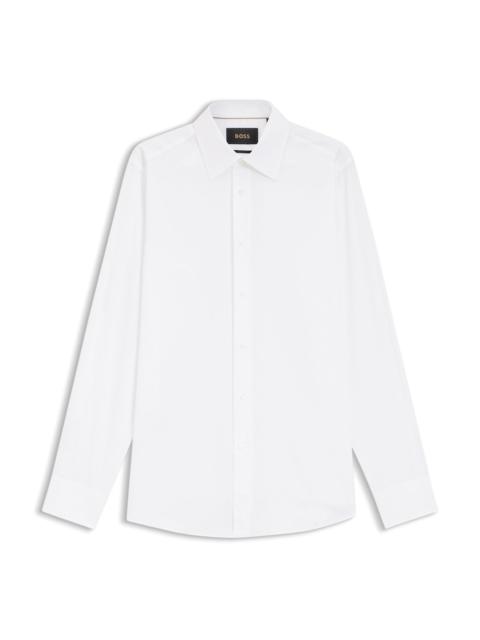 BOSS REGULAR-FIT SHIRT IN ITALIAN-MADE COTTON AND SILK