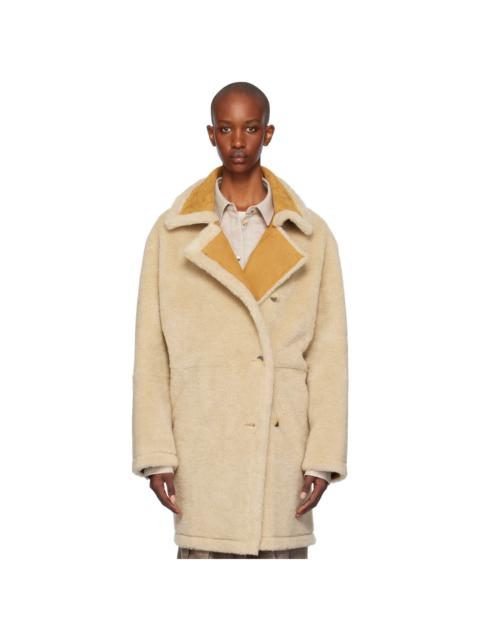 LE17SEPTEMBRE Beige Reversible Faux-Fur & Faux-Leather Coat