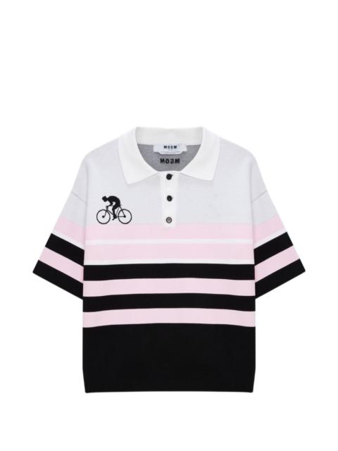 MSGM striped polo shirt