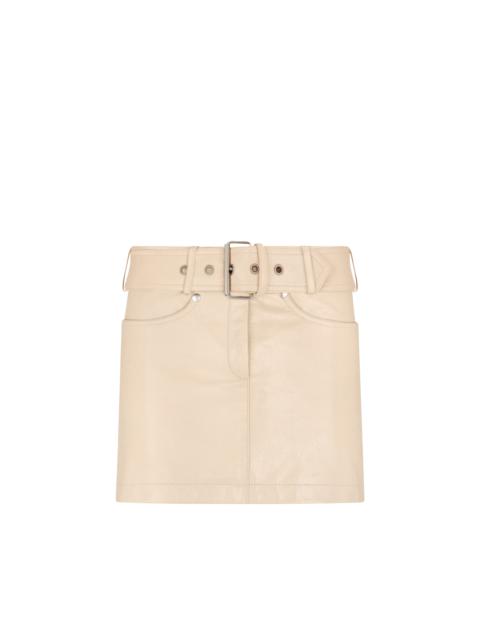TOM FORD GRAIN LEATHER BELTED MINI SKIRT