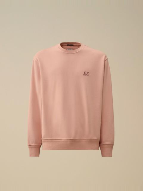 C.P. Company Cotton Diagonal Fleece Crewneck Logo Sweatshirt