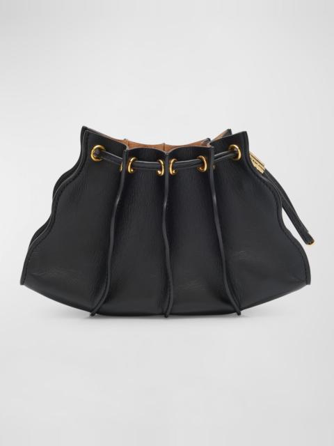 ULLA JOHNSON Adria Mini Pleated Wave Leather Crossbody Bag