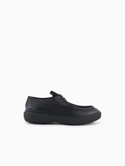 GIORGIO ARMANI Leather, suede and nappa-leather lace-ups