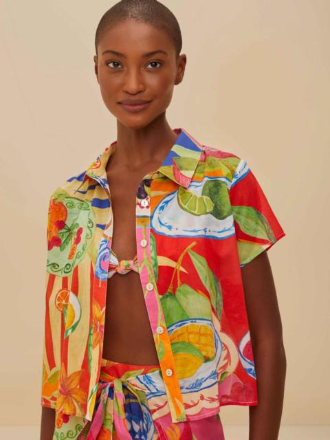 FARM RIO Multicolor Summer Picnic Shirt