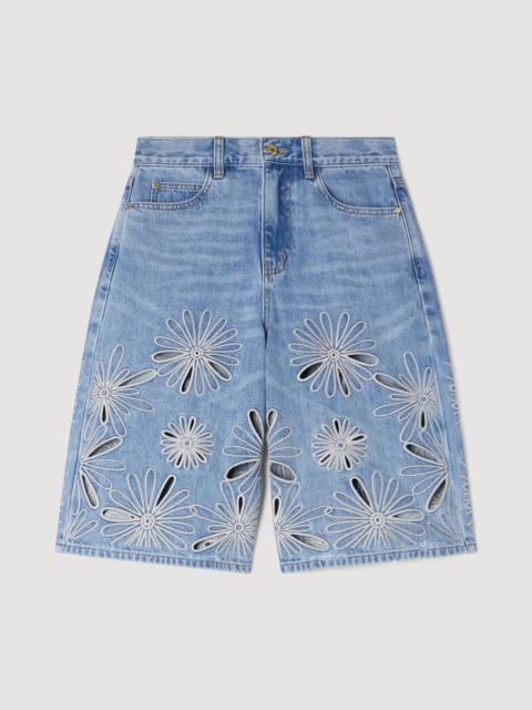 Sandro EMBROIDERED BERMUDA SHORTS