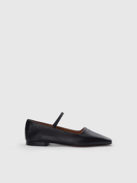 ATP ATELIER Petina Black Nappa Mary Jane Flats