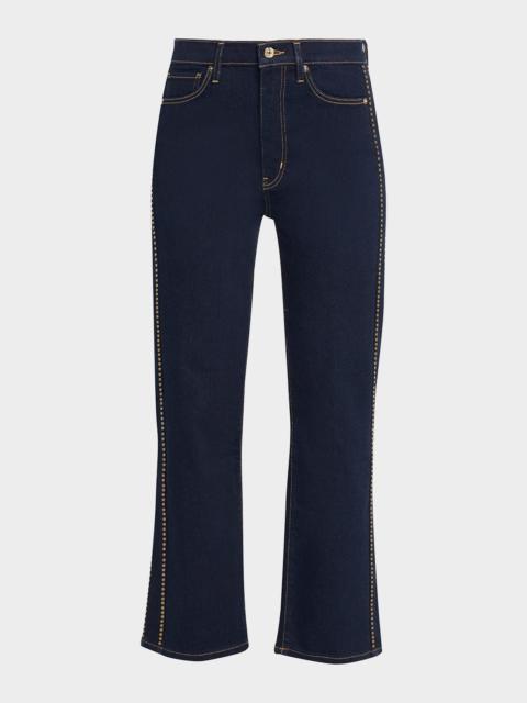 FRAME Le Sleek Straight Studded Jeans