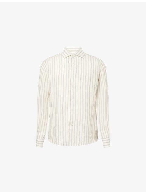 CORNELIANI Camp Short-Sleeve Linen Shirt