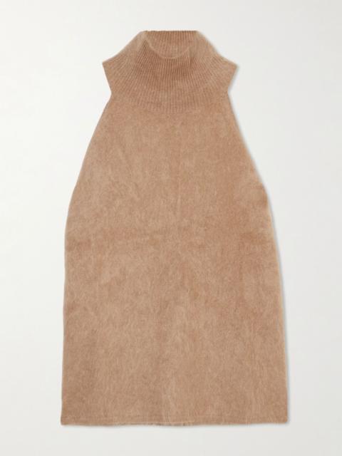 LISA YANG Leya brushed-cashmere turtleneck top Brown