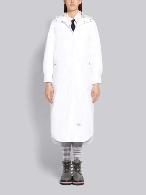 Thom Browne White Tech Down Filled Poly Twill Hooded Shirtdress