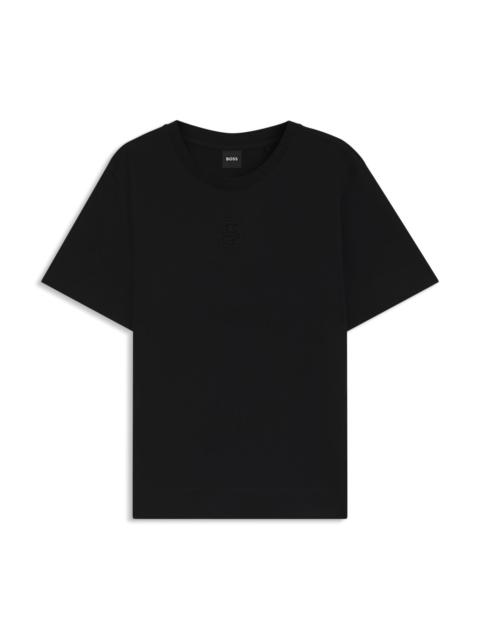 BOSS MERCERIZED-COTTON T-SHIRT WITH DOUBLE B MONOGRAM