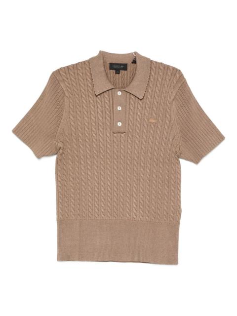 LACOSTE cable-knit polo shirt