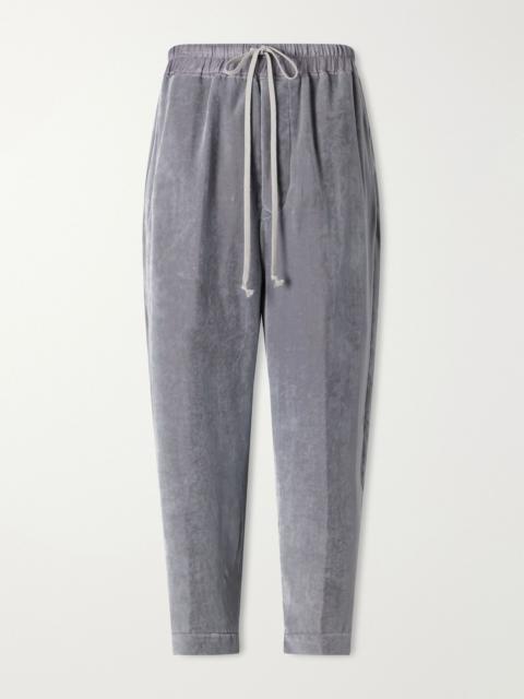 Rick Owens Astaires cropped velvet mid-rise tapered pants Gray