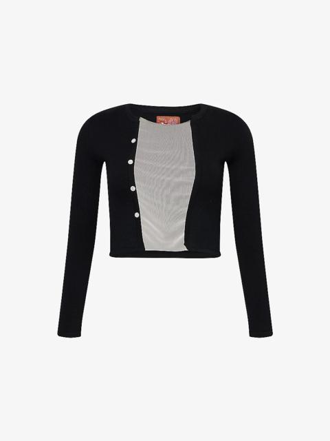 Praying Layered Mesh Cotton Cardigan