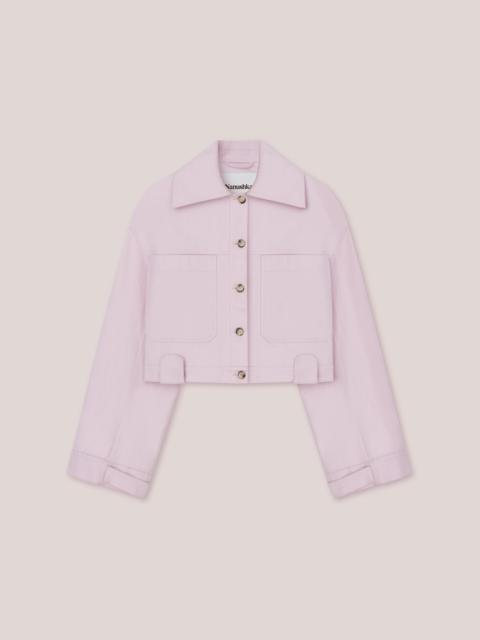 Nanushka BAMBARI - Slim boxxy denim jacket - Rosewater