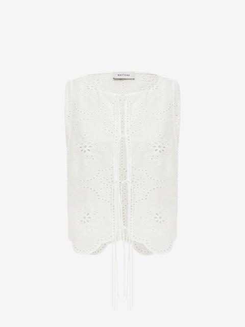 MATTEAU Matteau Broderie Tie Blouse - White