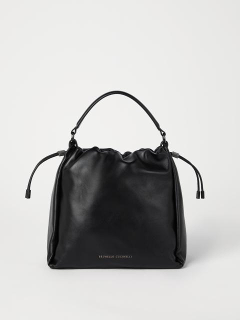 Brunello Cucinelli Soft leather bucket bag with monili