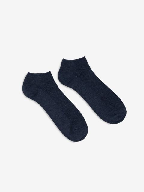 UTSS-NAV UTILITEES Mixed Cotton Sneaker Socks - Navy