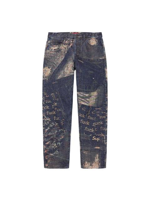 Supreme Supreme Archive Denim Jacquard Regular Jean 'Dark Blue' SUP-SS23-237