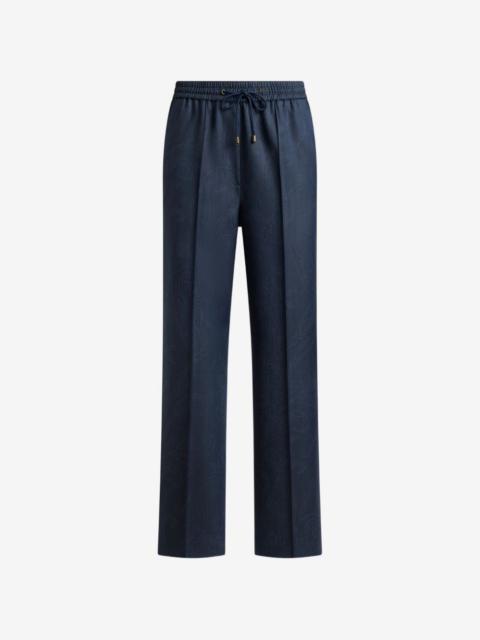 Etro sporty-style wool jacquard trousers with Paisley motif
