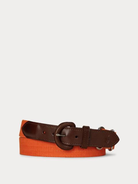 Polo Ralph Lauren Webbed Cotton & Leather Belt