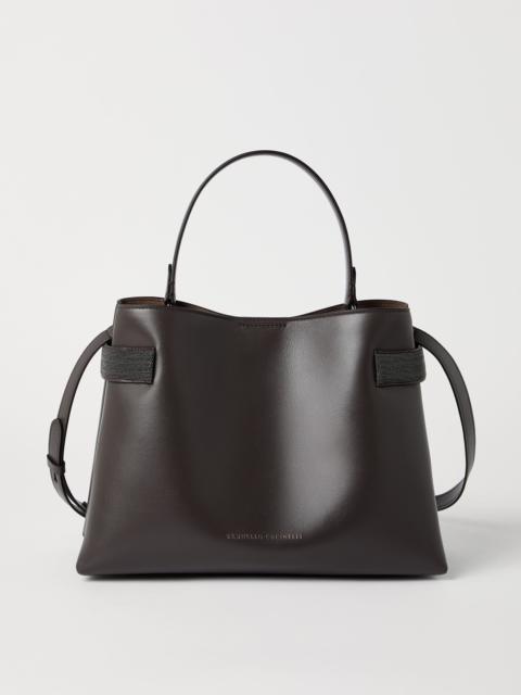 Brunello Cucinelli Essence top-handle bag in calfskin with precious bands