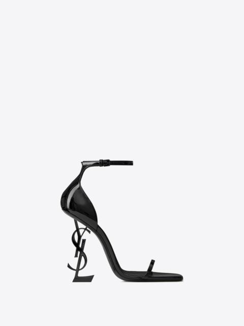 SAINT LAURENT opyum sandals in patent leather with black heel
