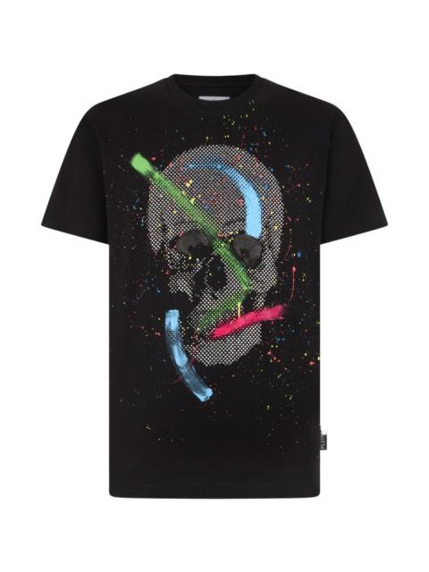 PHILIPP PLEIN paint splash skull T-shirt