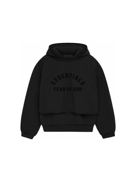 ESSENTIALS Fear of God Essentials Nylon Fleece Hooded Sweater Jet Black/Jet Black