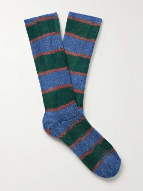 ANONYMOUSISM Old Surf Striped Cotton-Blend Terry Socks
