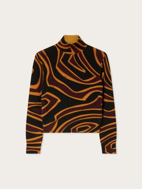 PUCCI LABIRINTO PRINT HIGH-NECK WOOL SWEATER
