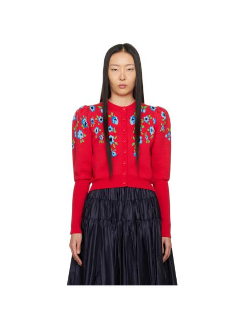 Molly Goddard Red Sonia Cardigan