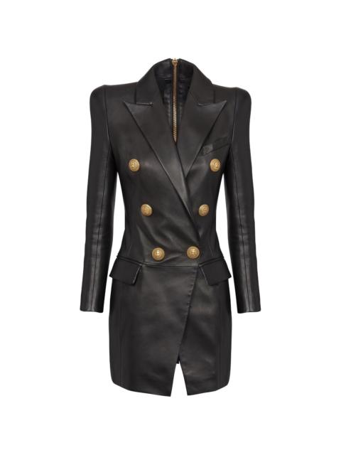 leather blazer mini dress