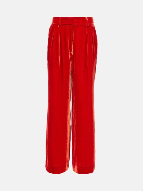 ULLA JOHNSON Veronica velvet wide-leg pants