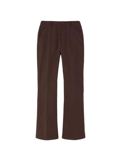 RE/DONE pressed-crease cotton-blend flared trousers
