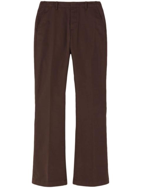 RE/DONE pressed-crease cotton-blend flared trousers