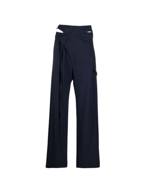 cut-out wraparound high-waisted trousers