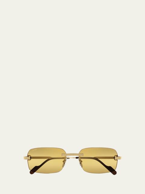 Cartier Men's CT0271Sm Rimless Rectangle Sunglasses
