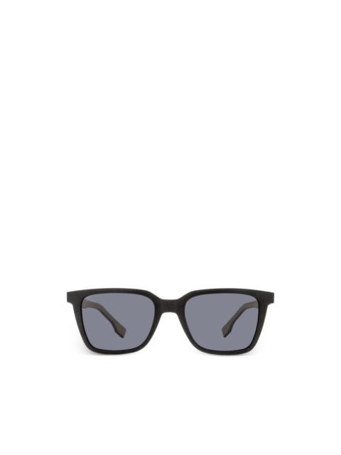 BOSS stepped-brow-line rectangle-frame sunglasses