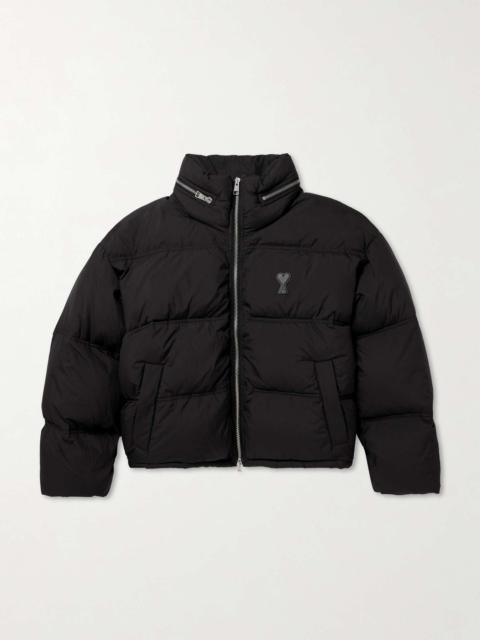 AMI Paris Logo-Appliquéd Quilted Shell Down Jacket
